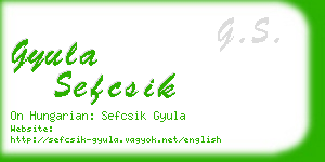 gyula sefcsik business card